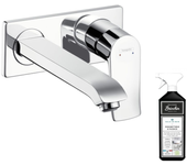 Hansgrohe metris mezclador de lavabo de pared 225 mm + limpiador briochin