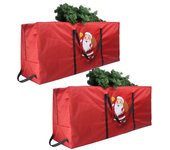 2 bolsas de almacenamiento para árboles de navidad, bolsa de almacenamiento impermeable para árboles de navidad artificiales, 122 x 38 x 51 cm