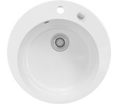Bergström fregadero valencia, blanco, 50.5 x 50.5 cm redondo