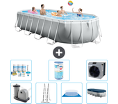 Paquete de piscina - intex - oval - 610x305x122 cm + accesorios a2604