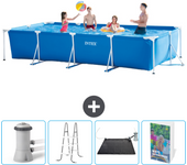 Paquete de piscina - intex - rectángulo - 450x220x84 cm + accesorios cb128