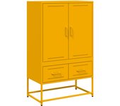 Aparador | aparador de comedor | armario de cocina de acero laminado en frío amarillo 68x39x111,5 cm cfw98844