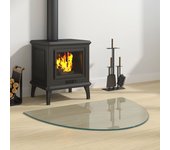 Vidaxl placa de vidrio para chimenea semicircular 800x600 mm