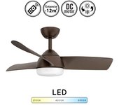 Ventilador de techo con luz silencioso dc con mando haur marrón 107 cm invierno-verano color luz regulable