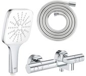 Mezclador de baño-ducha grohe precision get con teleducha vitalio smartactive 130 cube de 3 chorros y flexo de 200cm