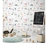 Papel pintado autoadhesivo con tintas eco, y libre de pvc, rollo de 129 x 260 cm jurassic