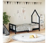 Estructura de cama para niños madera de pino negro 80x160 cm v5812 80 x 160 cm / negro