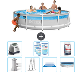 Paquete de piscina - intex - alrededor - 427x427x107 cm + accesorios cb57