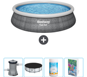 Paquete de piscina - bestway - alrededor - 457x457x84 cm + accesorios cb63