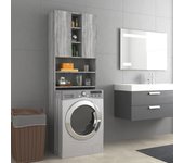 Mueble para lavadora sonoma gris 64x25,5x190 cm