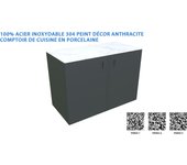 Elemento esquinero o independiente, antracita, 1268 x 634 mm, altura 935 mm