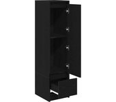 Aparador alto | aparador de comedor | armario de cocina roble negro 29,5x34x119,5 cm madera de ingeniería cfw88150
