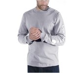 Carhartt camiseta manga logo l/s gris moteado l - ek231-hgy-l