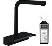 Grifo de cocina con hansgrohe aquno select m81 250 sbox 2 chorros spray negro mate + limpiador briochin