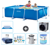 Paquete de piscina - intex - rectángulo - 220x150x60 cm + accesorios a23