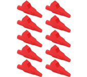 10 pinzas de prueba tipo banana j.60032, pinzas de prueba eléctricas completamente cerradas con conector de 4 mm para instrumentos electrónicos (rojo)