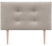 Dhome cabecero de tela aqualine pro con 2 hileras de botones y patas cabezal tapizado cama lujo (beige, 105cm)