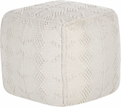 Beliani puf de algodón blanco 40 x 40 cm warangal