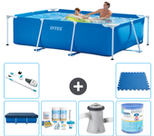 Paquete de piscina - intex - rectángulo - 260x160x65 cm + accesorios a119