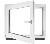 ‎bauplaza - ventana pvc ancho x alto 750 x 700 mm 75 x 70 cm izquierda blanca vidrio transparente - doble cristal oscilobatiente