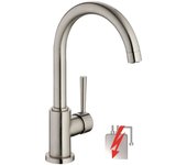 Mezclador de fregadero con caño redondo cornwall aspecto acero inoxidable schütte