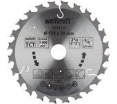 Wolfcraft 6341000 - 1 disco de sierra circular ct para sierras a batería ø135x20 mm
