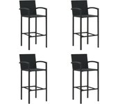 Pack 4 uds taburetes de bar | taburete de cocina | taburete alto ratán sintético negro cfw50019