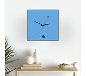 Reloj de pared cuadrado moderno diseño de arte colorido mirò