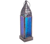 Origen home decor - farol decoracion | jarrones y portavelas azul - 23x6x6 cm