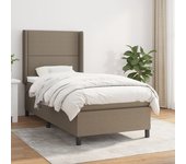 Somier de láminas con colchón taupe 90x200 cm tela