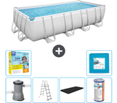 Paquete de piscina - bestway - rectángulo - 488x244x122 cm + accesorios cb34