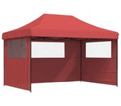 Tienda de fiesta plegable pop-up 3 paredes laterales burdeos