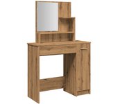Tocador | mesa tocador | tocador de maquillaje con espejo roble artisan 74,5x40x141 cm cfw17707
