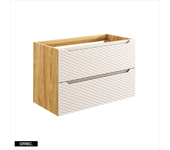 Mueble bajo lavabo de 90 cm - beige - 2 cajones - sea