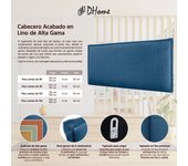 Dhome cabecero de lino natural liso con ribete cabezal tapizado cama dormitorio moderno top trending (azul marino, 105cm)