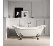 Bañera de hierro kingston blanca 182 cm patas doradas