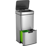 Cubo de basura automático 67l de acero inoxidable con sensor apertura
