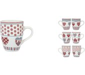 12x taza h&h xmas heart en porcelana decorada forma redondeada cc 280