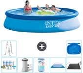 Paquete de piscina - intex - alrededor - 396x396x84 cm + accesorios a703