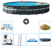 Paquete de piscina - intex - alrededor - 732x732x132 cm + accesorios a2990