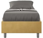 Cama indivudual sin somier acolchada sin cabecero 90x210 microfibra ocre azelia