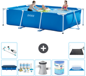 Paquete de piscina - intex - rectángulo - 300x200x75 cm + accesorios a212