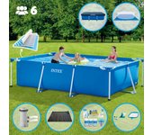 Paquete de piscina - intex - rectángulo - 300x200x75 cm + accesorios cb97