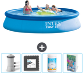 Paquete de piscina - intex - alrededor - 396x396x84 cm + accesorios cb125
