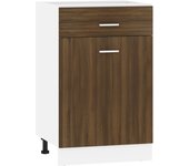 Armario bajo de cocina madera ingeniería marrón roble