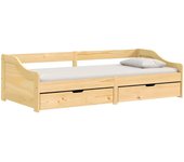 Sofá cama con 2 cajones madera maciza pino irun 90x200cm