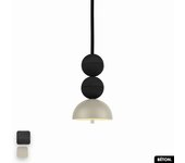 Lámpara colgante de hormigón - bosfor concrete | negro - peyote | 2 bolas | led 14w