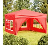 Maison exclusive - carpa para fiestas plegable con paredes laterales rojo 3x3 m