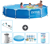 Paquete de piscina - intex - alrededor - 366x366x76 cm + accesorios a1726