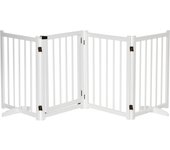 Barrera para perros pawhut madera de pino blanco 237.5x36x80 cm